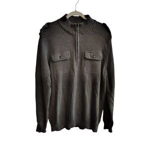 Apt. 0 Men's Large Charcoal Zip-Up Cardigan Sweater